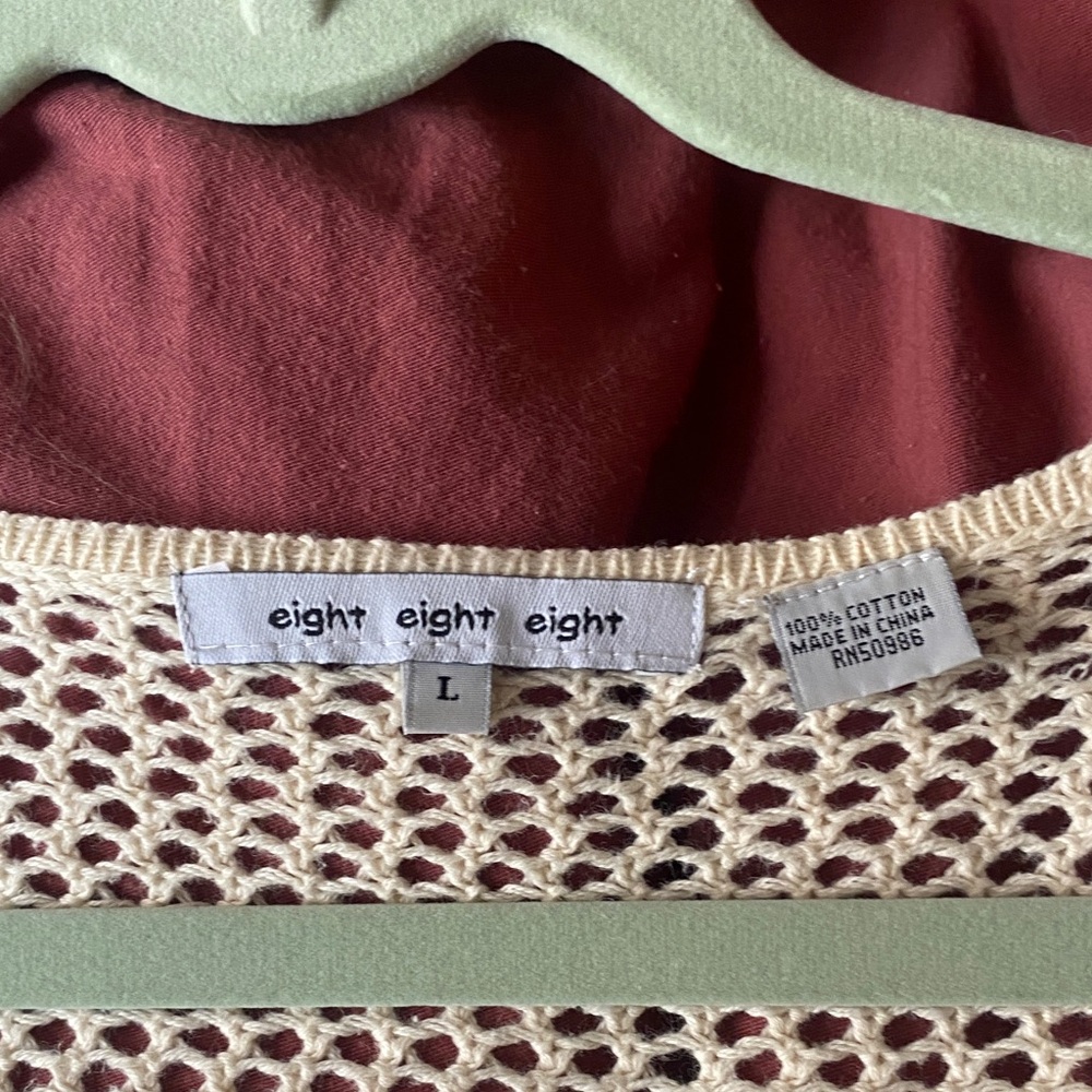 eight eight eight Cream Open-Knit V-Neck Sweater - Picture 2 of 4